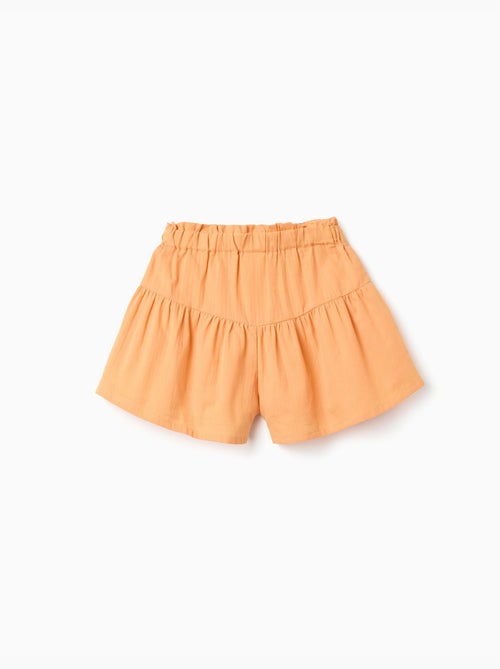 Pantaloncini in cotone con fodera e vita paperbag - Kiabi