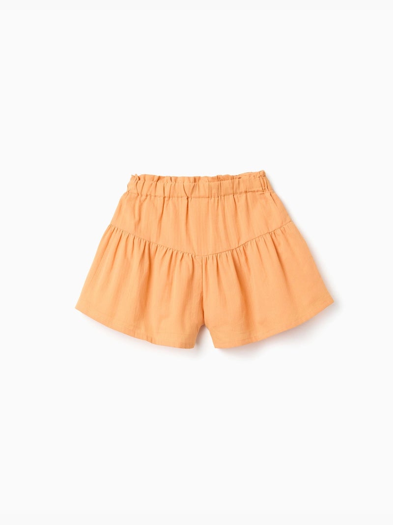 Pantaloncini in cotone con fodera e vita paperbag Giallo scuro - Kiabi