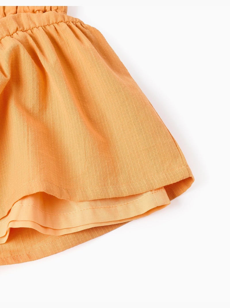 Pantaloncini in cotone con fodera e vita paperbag Giallo scuro - Kiabi