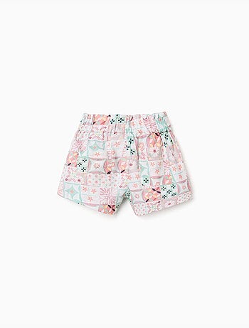Pantaloncini in cotone con motivo a piastrelle
