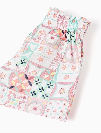 Pantaloncini in cotone con motivo a piastrelle