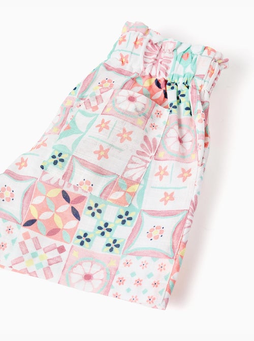 Pantaloncini in cotone con motivo a piastrelle - Kiabi