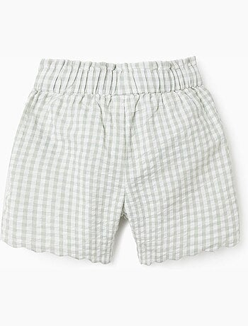 Pantaloncini in cotone con motivo vichy b&s