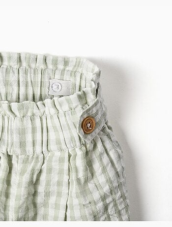 Pantaloncini in cotone con motivo vichy b&s