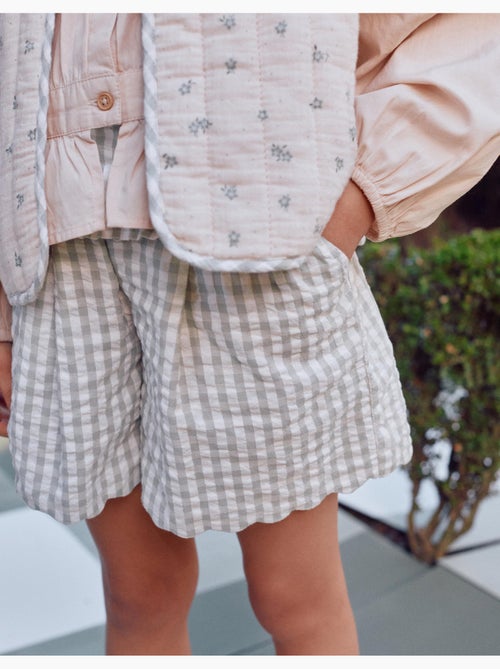 Pantaloncini in cotone con motivo vichy b&s - Kiabi