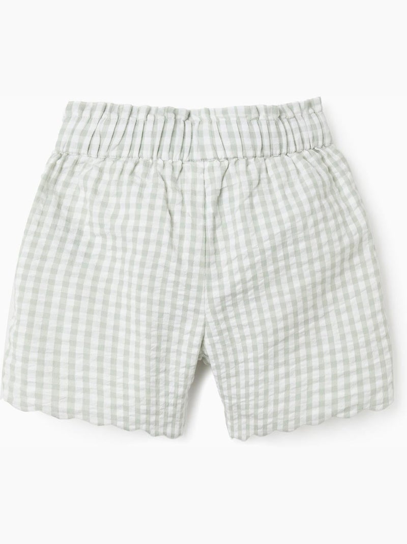 Pantaloncini in cotone con motivo vichy b&s Verde chiaro - Kiabi