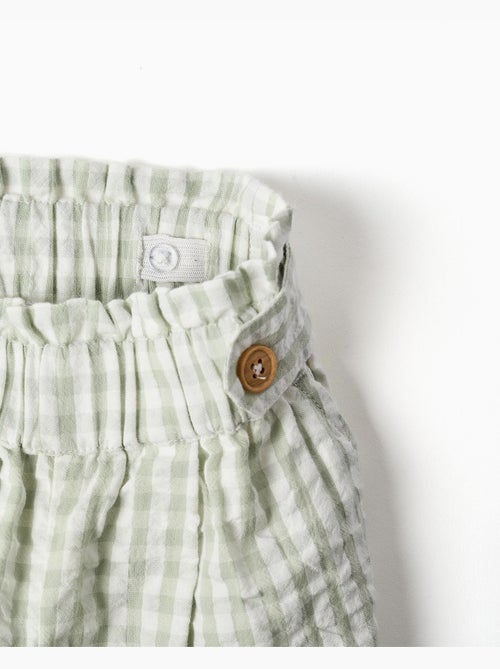 Pantaloncini in cotone con motivo vichy b&s - Kiabi