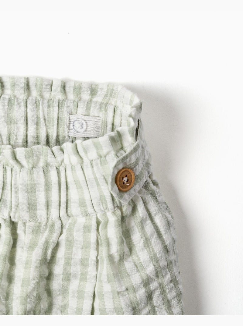Pantaloncini in cotone con motivo vichy b&s Verde chiaro - Kiabi