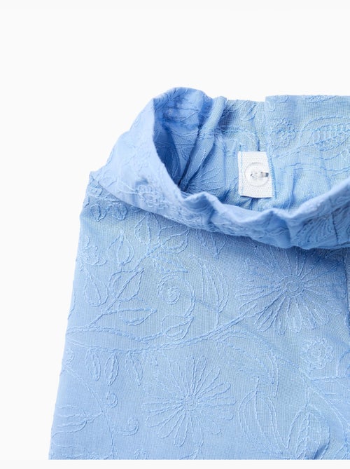 Pantaloncini in cotone con ricamo e cintura - Kiabi
