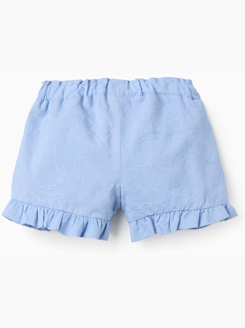 Pantaloncini in cotone con ricamo e volant - Kiabi