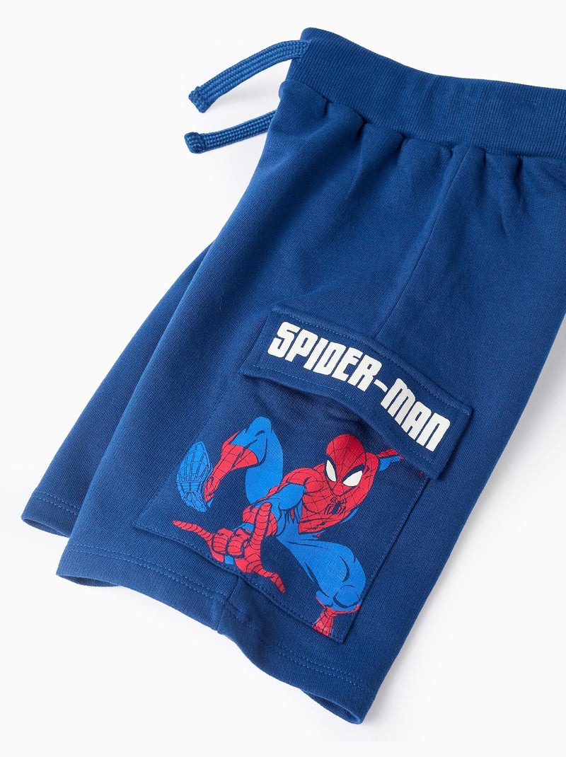 Pantaloncini in cotone con stampa Spider-Man e tasche cargo Blu scuro - Kiabi