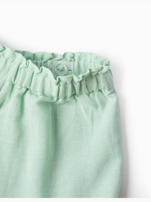 Pantaloncini in cotone e lino con orlo arricciato - Kiabi Pantaloncini in cotone e lino con orlo arricciato - Kiabi