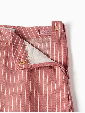 Pantaloncini in cotone twill con righe