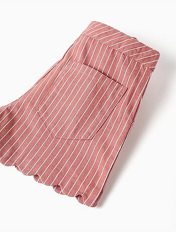 Pantaloncini in cotone twill con righe