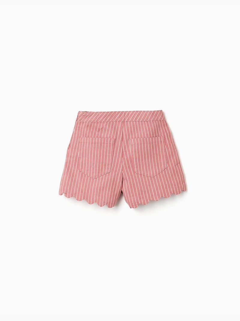 Pantaloncini in cotone twill con righe Rosa - Kiabi