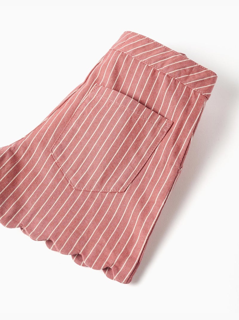 Pantaloncini in cotone twill con righe Rosa - Kiabi