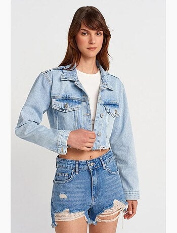 Pantaloncini in denim a vita alta da donna dilvin