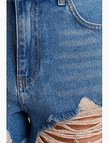 Pantaloncini in denim a vita alta da donna dilvin