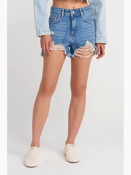 Pantaloncini in denim a vita alta da donna dilvin - Kiabi Pantaloncini in denim a vita alta da donna dilvin - Kiabi