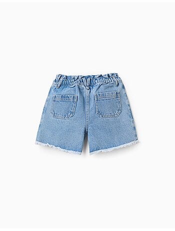 Pantaloncini in denim con orli sfrangiati