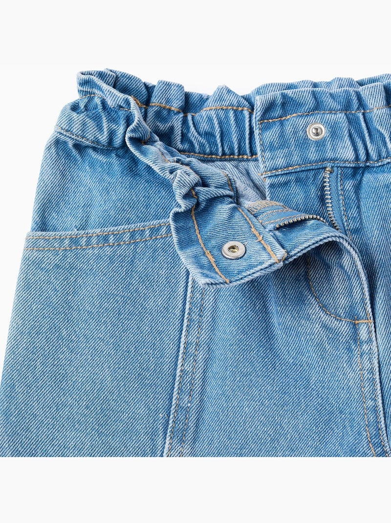 Pantaloncini in denim con orli sfrangiati Blu chiaro - Kiabi