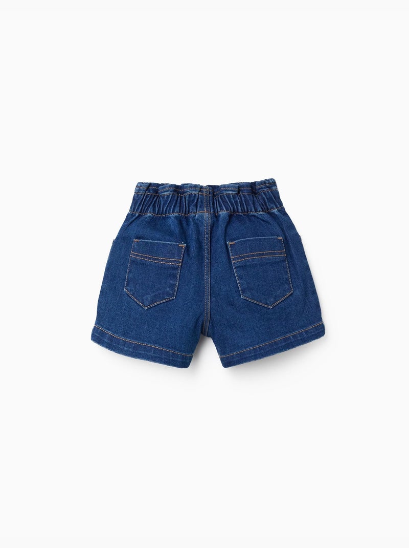 Pantaloncini in denim con vita paperbag e tasche Blu Blu - Kiabi