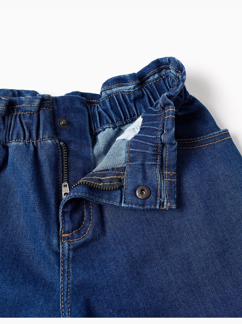 Pantaloncini in denim con vita paperbag e tasche Blu Blu - Kiabi