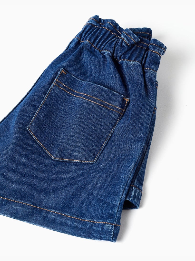 Pantaloncini in denim con vita paperbag e tasche Blu Blu - Kiabi