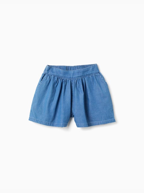 Pantaloncini in denim di cotone con cintura elastica e tasche - Kiabi