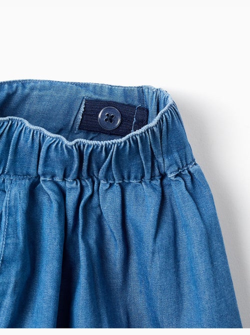 Pantaloncini in denim di cotone con cintura elastica e tasche - Kiabi