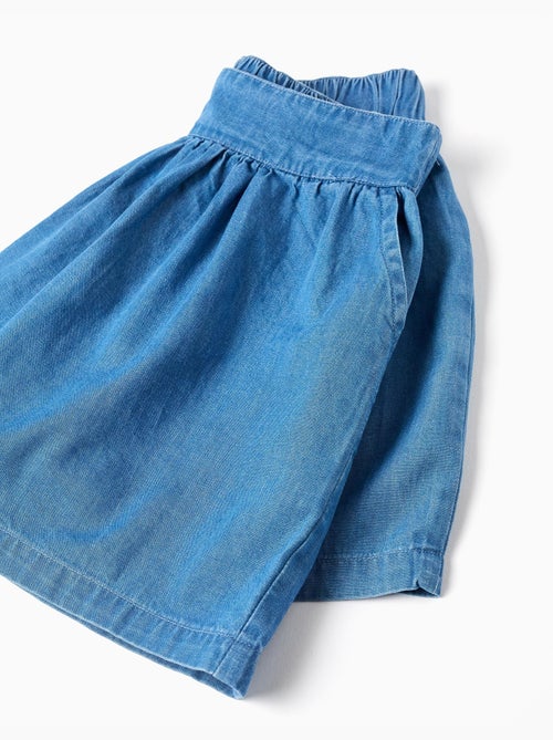 Pantaloncini in denim di cotone con cintura elastica e tasche - Kiabi