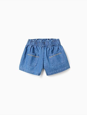 Pantaloncini in denim di cotone con tasche frontali