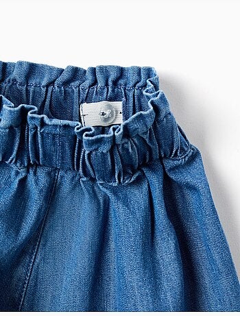 Pantaloncini in denim di cotone con tasche frontali
