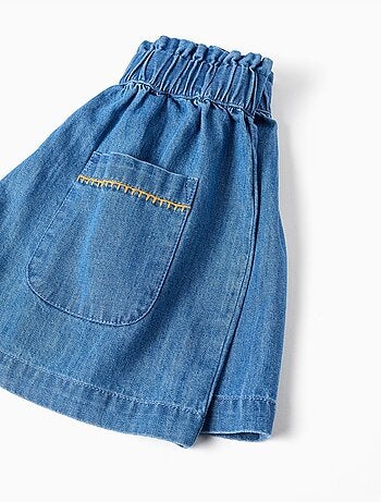 Pantaloncini in denim di cotone con tasche frontali