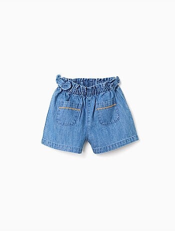 Pantaloncini in denim di cotone con tasche frontali