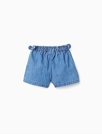 Pantaloncini in denim di cotone con tasche frontali