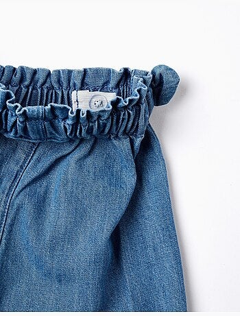 Pantaloncini in denim di cotone con tasche frontali