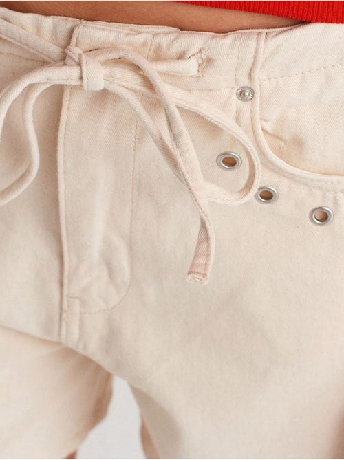 Pantaloncini in denim di cotone da donna con vita con coulisse dilvin - Kiabi