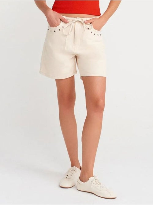 Pantaloncini in denim di cotone da donna con vita con coulisse dilvin - Kiabi