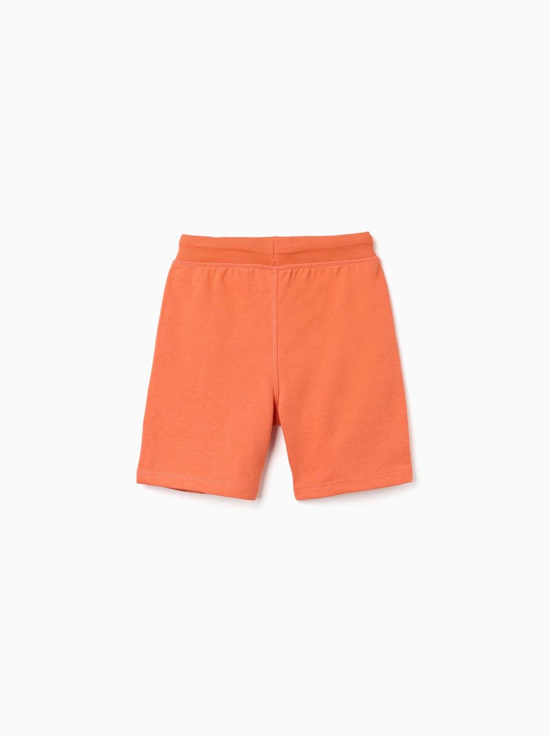 Pantaloncini in felpa con coulisse e tasche laterali Nero Arancione - Kiabi
