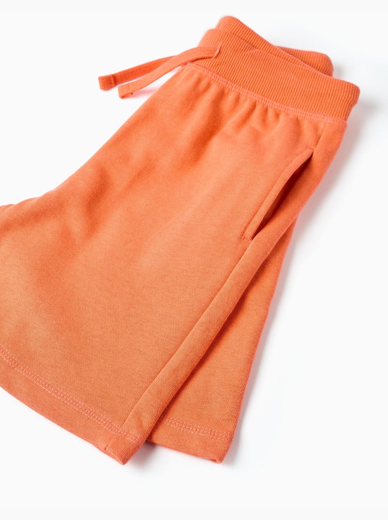 Pantaloncini in felpa con coulisse e tasche laterali Nero Arancione - Kiabi