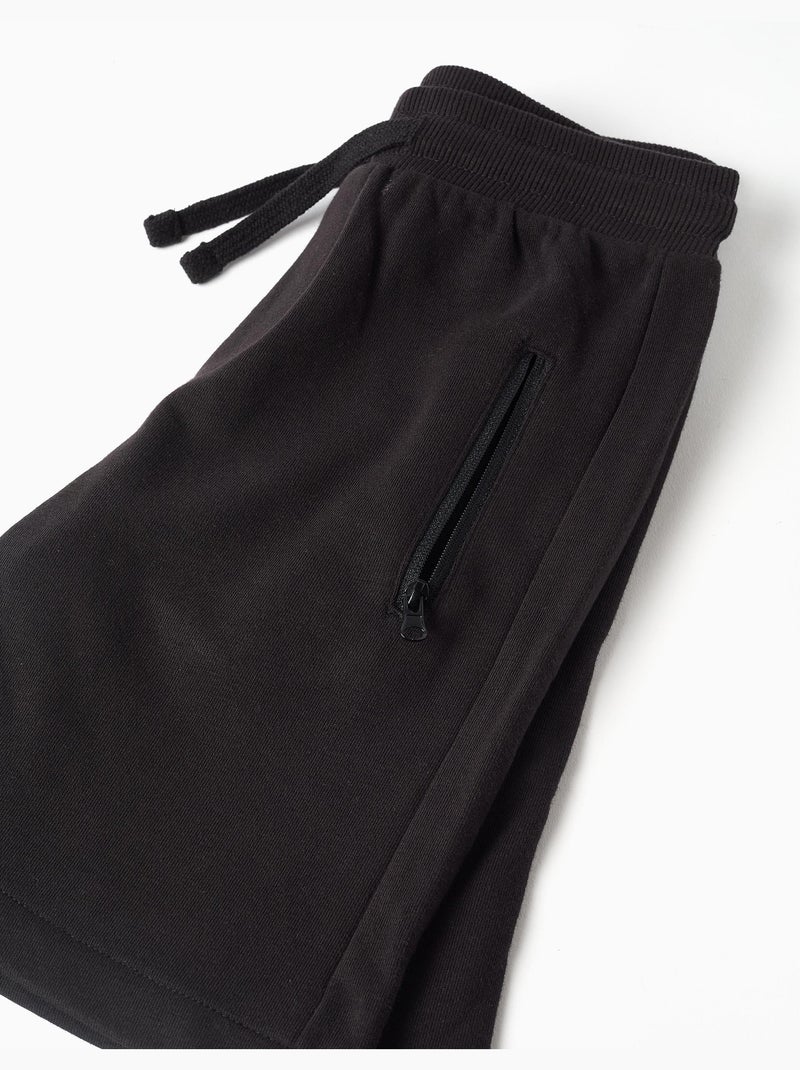 Pantaloncini in felpa con coulisse e tasche Nero Nero - Kiabi