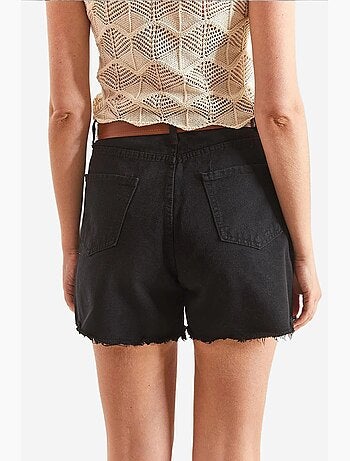 Pantaloncini in gabardine di tela con cintura lucci