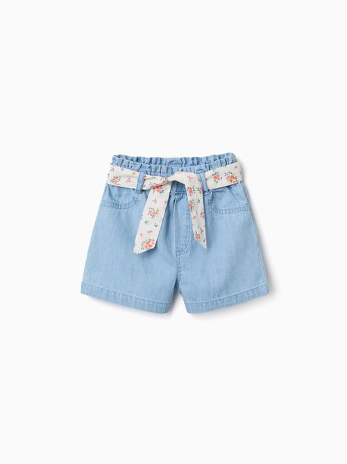 Pantaloncini in jeans con cintura a fiori - Kiabi