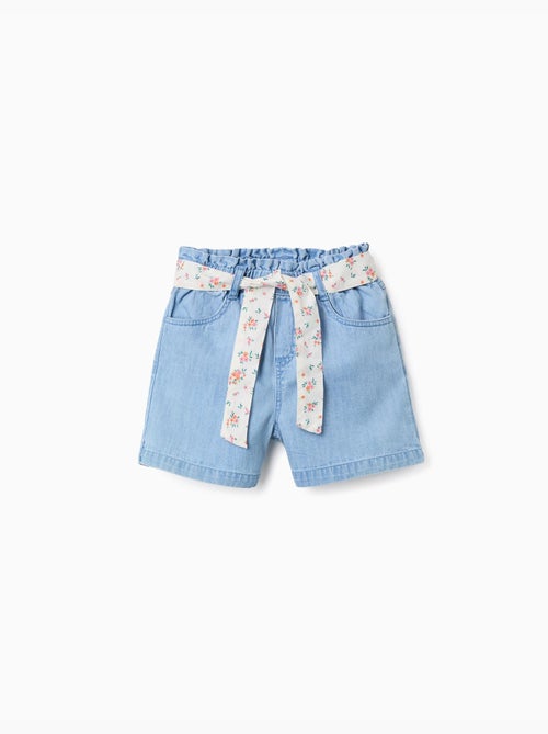 Pantaloncini in jeans con cintura floreale - Kiabi