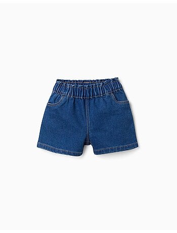 Pantaloncini in jeans con cintura paperbag