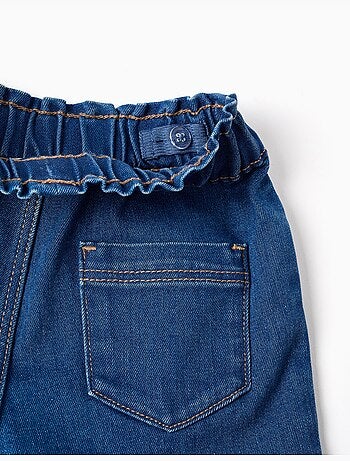 Pantaloncini in jeans con cintura paperbag