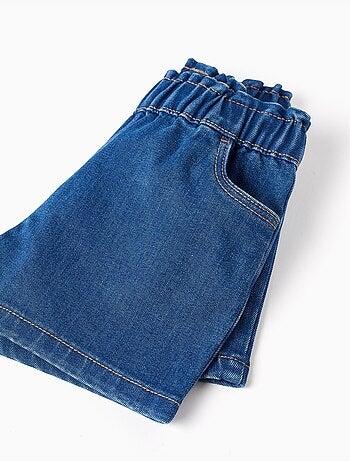 Pantaloncini in jeans con cintura paperbag