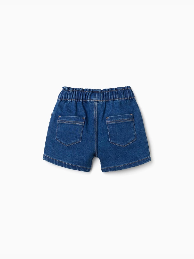 Pantaloncini in jeans con cintura paperbag Blu Blu - Kiabi