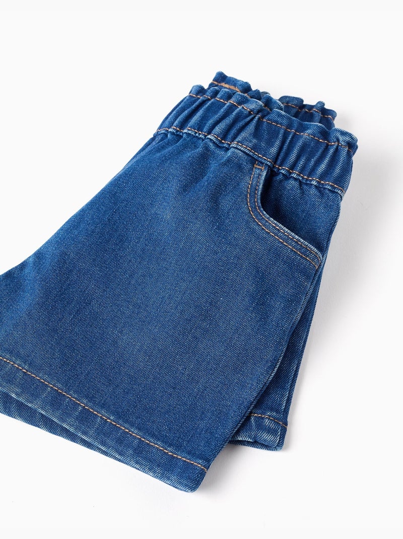 Pantaloncini in jeans con cintura paperbag Blu Blu - Kiabi